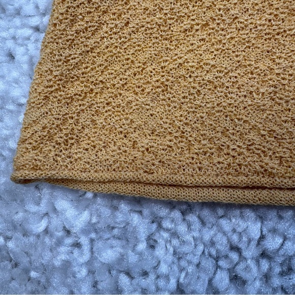 NEW Eileen Fisher Washable Wool Crepe Tank Roll Square Neck Mustard Yellow Small - Picture 7 of 9